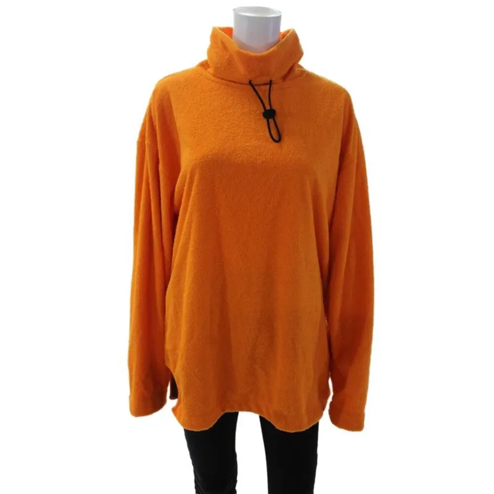 Urban Outfitters Womens High Neck Long Sleeve Pullover Sweatshirt Orange Size M